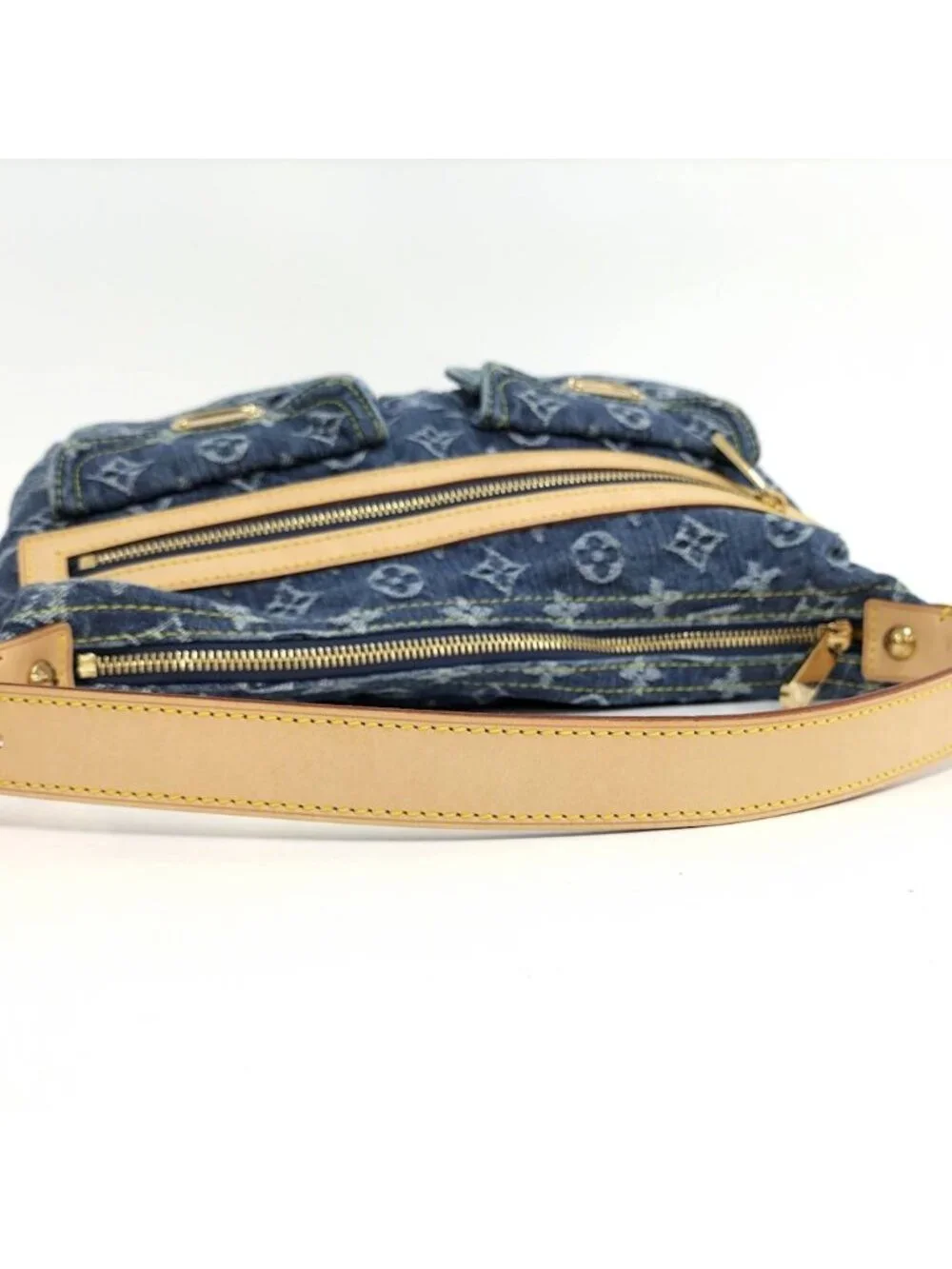 Louis Vuitton Buggy PM Handbag Monogram Denim Blue